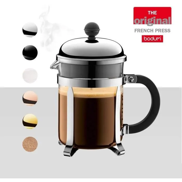 Bodum Chambord Cafetera de Pistón, 4 Tazas, 0.5 L, Acero Inoxidable - BOD0727015141718 Bodum Chambord Cafetera de Pistón, 4 Tazas, 0.5 L, Acero Inoxidable - BOD0727015141718