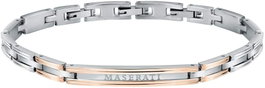 Maserati JM420ATK05 Pulsera de Acero Plateado con Detalles Oro Rosa