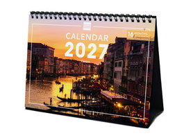 Finocam Calendario de Sobremesa Venice 2027 con Imágenes Mensuales 210x150 mm