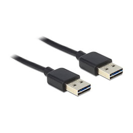 DeLOCK Cable USB 2.0 85556 - Tipo A Macho a Tipo A Macho - 2 Metros, Negro
