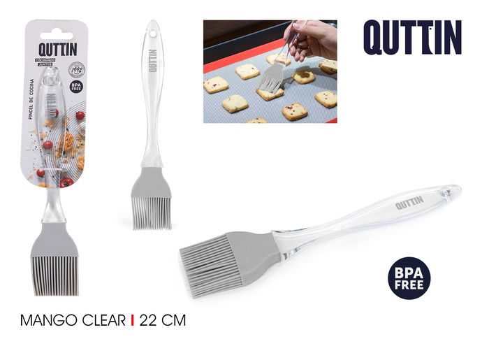 Quttin Pincel de Silicona con Mango Clear – Ideal para Repostería y Cocina, Resistente y Fácil de Limpiar (26.3 cm) (36 Unidades) Quttin Pincel de Silicona con Mango Clear – Ideal para Repostería y Cocina, Resistente y Fácil de Limpiar (26.3 cm) (36 Unidades)