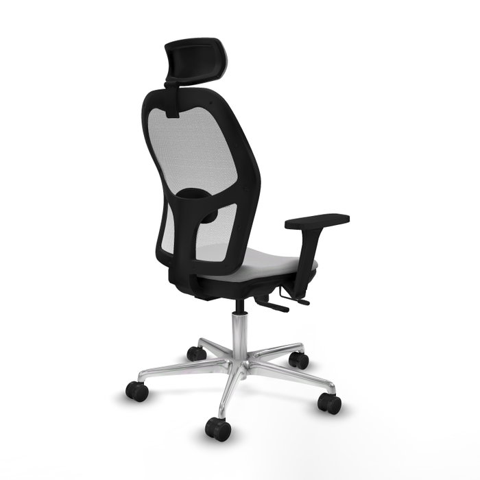 PIQUERAS Y CRESPO Silla de oficina Jorquera con mecanismo Sincro/Traslack, Gris claro y Blanco