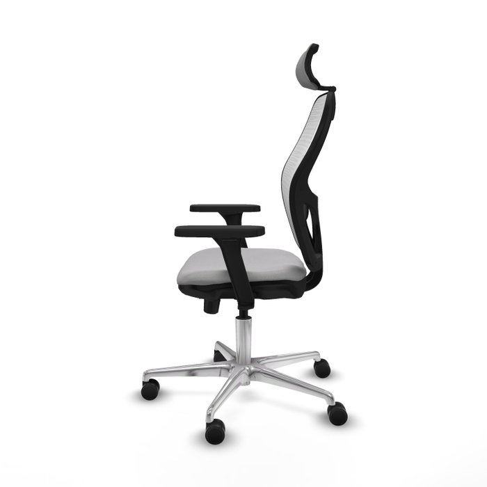 PIQUERAS Y CRESPO Silla de oficina Jorquera con mecanismo Sincro/Traslack, Gris claro y Blanco