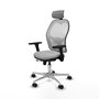 PIQUERAS Y CRESPO Silla de oficina Jorquera con mecanismo Sincro/Traslack, Gris claro y Blanco