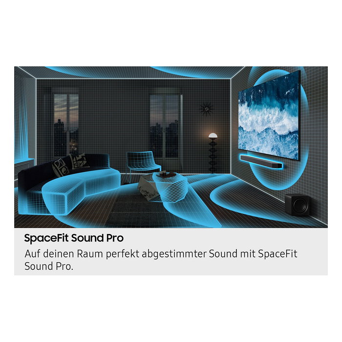 Samsung HW-Q995GF Soundbar Q-Series - 11.1.4 Canales con Atmos, DTS:X, DTS Digital Surround, Game Pro, Subwoofer Inalámbrico, Color Titanio Negro