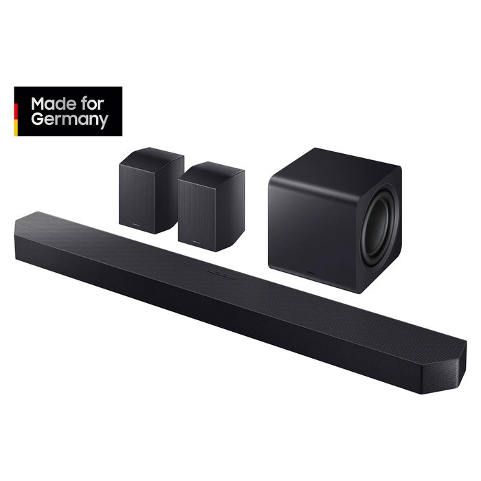 Samsung HW-Q995GF Soundbar Q-Series - 11.1.4 Canales con Atmos, DTS:X, DTS Digital Surround, Game Pro, Subwoofer Inalámbrico, Color Titanio Negro