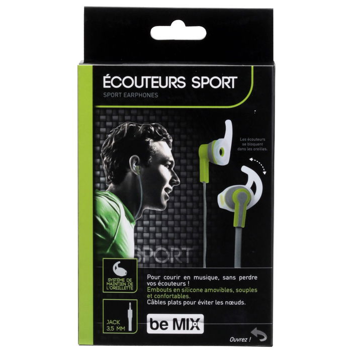 Be Mix Auriculares Deporte con Cable para Smartphone y iPad iPhone Negro Be Mix Auriculares Deporte con Cable para Smartphone y iPad iPhone Negro