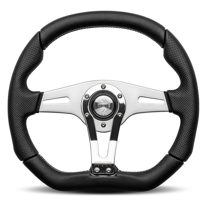 Momo Trek R 350 mm Cuero Negro Perforado Momo Trek R 350 mm Cuero Negro Perforado