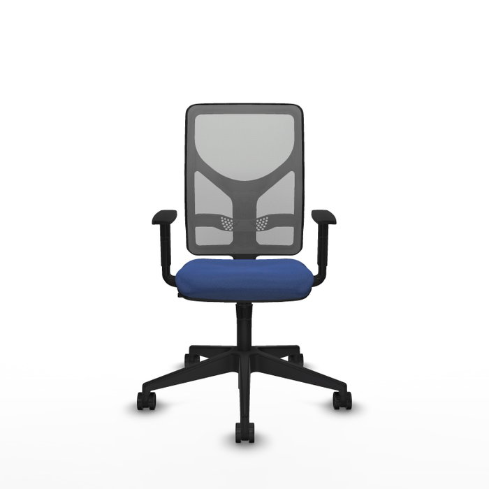 Silla de oficina Motilla con mecanismo Sincro tapizada con Tela color Azul marino y malla color Gris. Equipada con lumbar 1D, Brazos 1D y Ruedas 65mm nailon Silla de oficina Motilla con mecanismo Sincro tapizada con Tela color Azul marino y malla color Gris. Equipada con lumbar 1D, Brazos 1D y Ruedas 65mm nailon