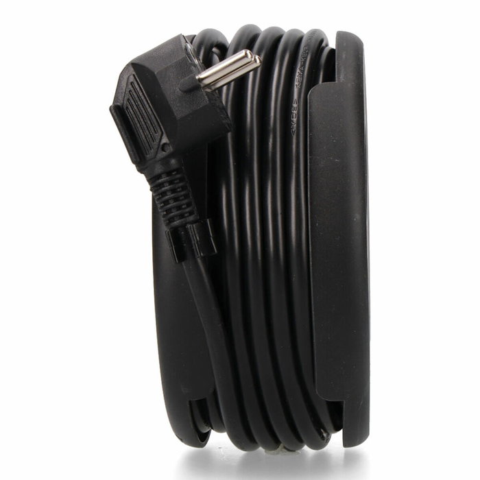 Edm Enrollacables con 4 tomas 2p+t schuko, Negro