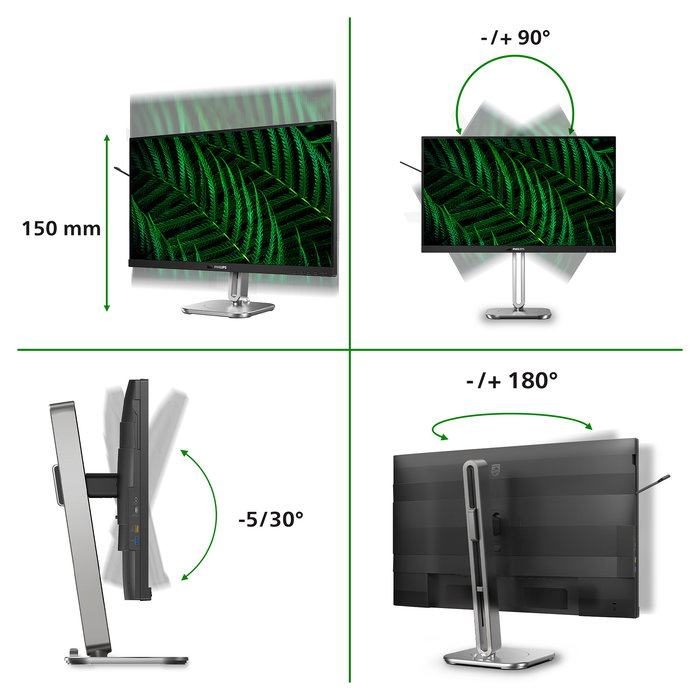 Philips 27B2G5601 Monitor 27" IPS QHD 2560x1440 100Hz 4ms USB-C Hub con HDMI y DisplayPort, Altavoces, Flicker-Free, LowBlue, VESA 100x100 Philips 27B2G5601 Monitor 27" IPS QHD 2560x1440 100Hz 4ms USB-C Hub con HDMI y DisplayPort, Altavoces, Flicker-Free, LowBlue, VESA 100x100