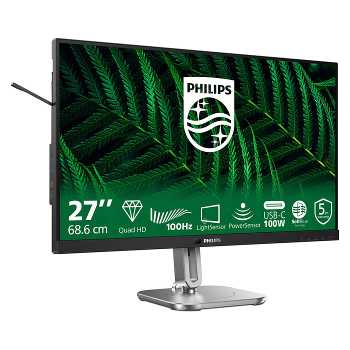 Philips 27B2G5601 Monitor 27" IPS QHD 2560x1440 100Hz 4ms USB-C Hub con HDMI y DisplayPort, Altavoces, Flicker-Free, LowBlue, VESA 100x100 Philips 27B2G5601 Monitor 27" IPS QHD 2560x1440 100Hz 4ms USB-C Hub con HDMI y DisplayPort, Altavoces, Flicker-Free, LowBlue, VESA 100x100