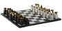 DKD Home Decor Juego de Ajedrez Granito y Acero Dorado