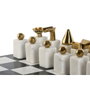 DKD Home Decor Juego de Ajedrez Granito y Acero Dorado