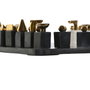 DKD Home Decor Juego de Ajedrez Granito y Acero Dorado
