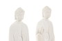 DKD Home Decor Decoracion Luminosa Oriental Buda Blanco Resina LED 8 x 15.5 x 12.5 cm (4 Unidades)