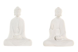 DKD Home Decor Decoración Luminosa LED Buda Surtido Blanco
