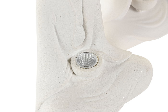 DKD Home Decor Decoracion Luminosa Oriental Buda Blanco Resina LED 8 x 15.5 x 12.5 cm (4 Unidades)