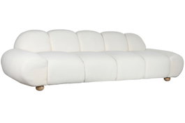DKD Home Decor Sofá Moderno Blanco 260 x 108 x 82 cm Poliéster Madera