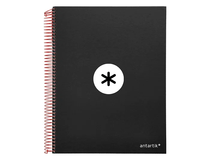 Antartik Cuaderno Espiral A4 Tapa Forrada 120 Hojas 90gr Micro Horizontal Negro 5 Bandas 4 Taladros