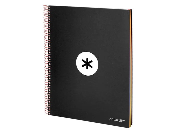 Antartik Cuaderno Espiral A4 Tapa Forrada 120 Hojas 90gr Micro Horizontal Negro 5 Bandas 4 Taladros