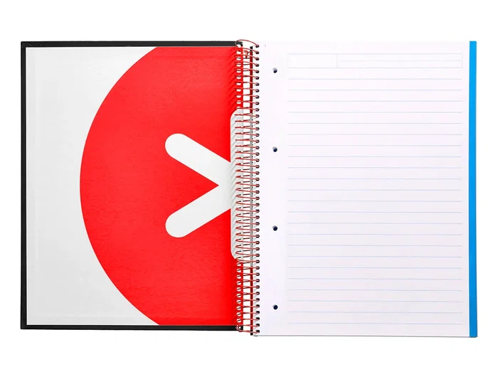 Antartik Cuaderno Espiral A4 Tapa Forrada 120 Hojas 90gr Micro Horizontal Negro 5 Bandas 4 Taladros