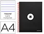 Antartik Cuaderno Espiral A4 Tapa Forrada 120 Hojas 90gr Micro Horizontal Negro 5 Bandas 4 Taladros