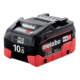 Metabo 625549000 Pack Batería Li-Ion 18V 10.0Ah 10000mAh para Herramientas Universales - Negro