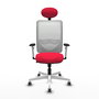PIQUERAS Y CRESPO Silla de oficina Zulema Roja con Malla Blanca