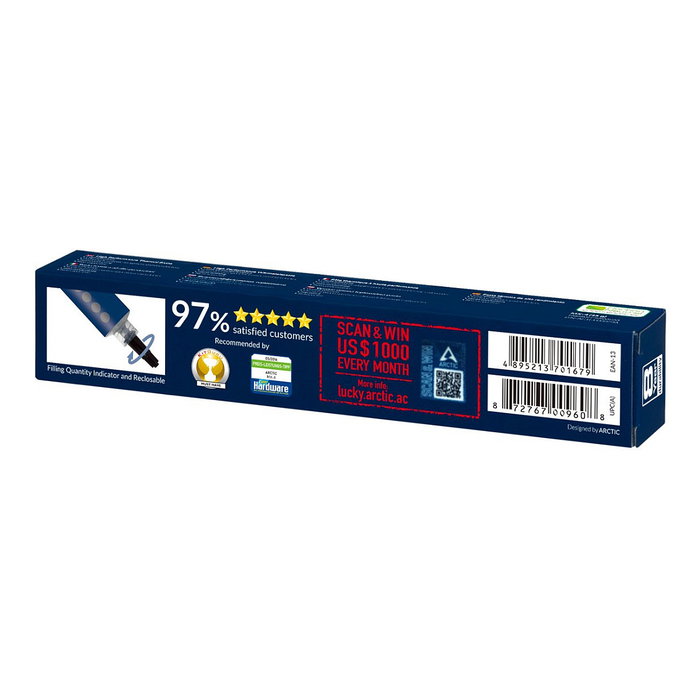 ARCTIC MX-4 Pasta Térmica, Conductividad 8,5 W/m·K, Densidad 2,5 g/cm³, Carbono, Azul y Blanco, 45 g