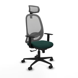 PIQUERAS Y CRESPO Silla de oficina Cilanco con mecanismo Sincro, Verde botella y Gris