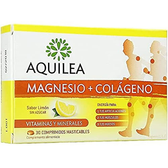 Aquilea Magnesio + Colágeno sabor Limón sin azúcar 30 comprimidos masticables Aquilea Magnesio + Colágeno sabor Limón sin azúcar 30 comprimidos masticables