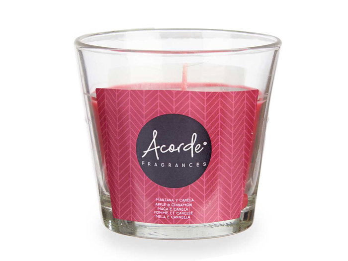 ACORDE Vela Vaso Manzana y Canela 28H 8.5 x 8 x 8.5 cm (Set de 12)