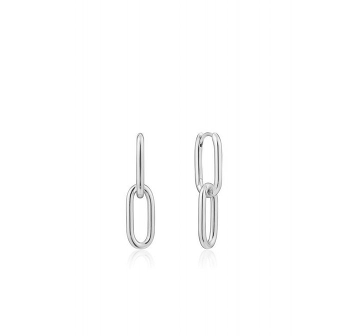 Ania Haie Pendientes Chain Reaction E021-01H en Plata de Ley y Gris