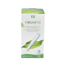 ORGANYC Tampones Super con Aplicador - Pack 14 unidades - 100% Algodón Orgánico Certificado - Vegano