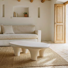 Mesa Centro Blanco Poliresina Wilma 102 X 62 X 32 cm