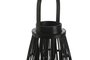 DKD Home Decor Portavelas de Ratán y Cristal Negro 25x25x46 cm