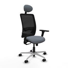 PIQUERAS Y CRESPO Silla de oficina Zulema con mecanismo Sincro, Gris y Negro
