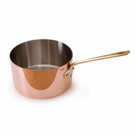 Mauviel Cazo recto bimetal Cuprinox 16 cm (1.8 litros), cobre y acero inoxidable, apto para inducción