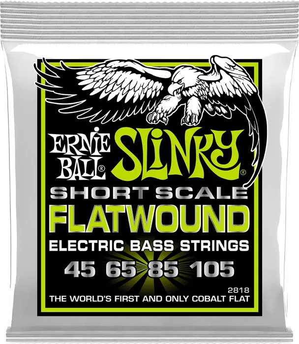 Ernieball Juego Bajo Eléctrico Flatwound Entorchado Plano Slinky Power Short Scale 45-105