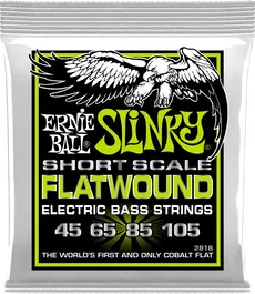 Ernieball Juego Bajo Eléctrico Flatwound Entorchado Plano Slinky Power Short Scale 45-105