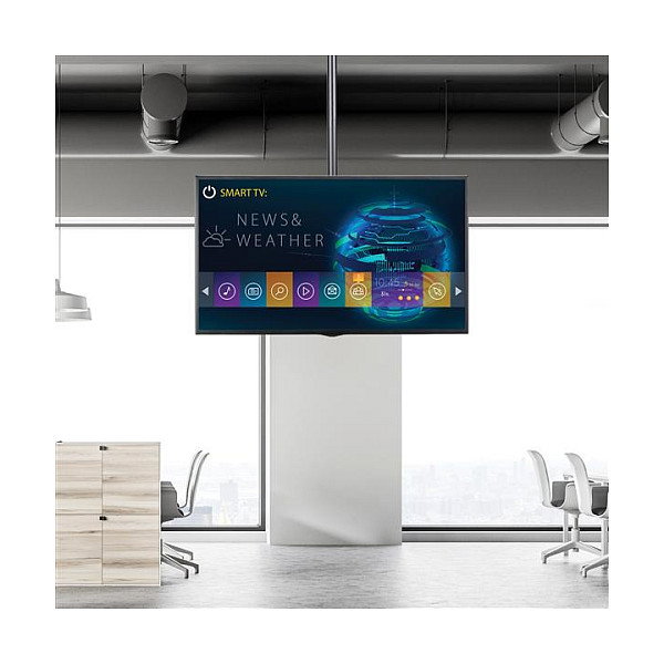 StarTech.com Soporte de Techo para TV, Movimiento Total, VESA 200x200 a 600x400 mm, Mástil Ajustable 56-91 cm, para Pantallas de 32" a 75" hasta 50 kg, Negro, Acero