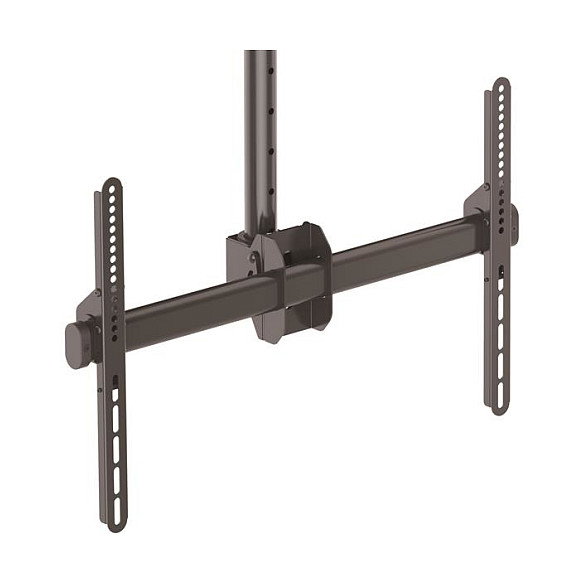StarTech.com Soporte de Techo para TV, Movimiento Total, VESA 200x200 a 600x400 mm, Mástil Ajustable 56-91 cm, para Pantallas de 32" a 75" hasta 50 kg, Negro, Acero