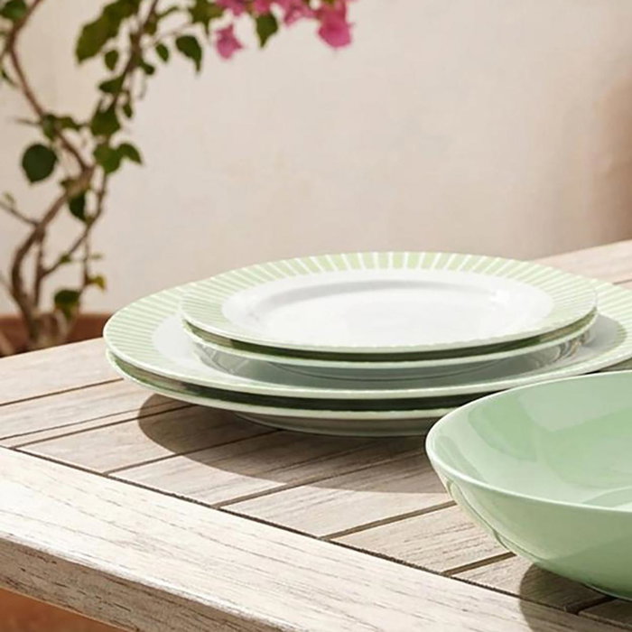 Luminarc Juego de vajilla Romantic Paradise Verde 12 piezas