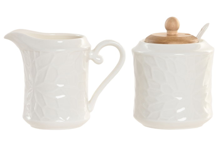 DKD Home Decor Set de 2 Azucareros de Porcelana y Bambú Pengjia Flower 2025 DKD Home Decor Set de 2 Azucareros de Porcelana y Bambú Pengjia Flower 2025