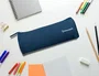 Liderpapel Estuche portatodo Classic cilíndrico ancho azul marino