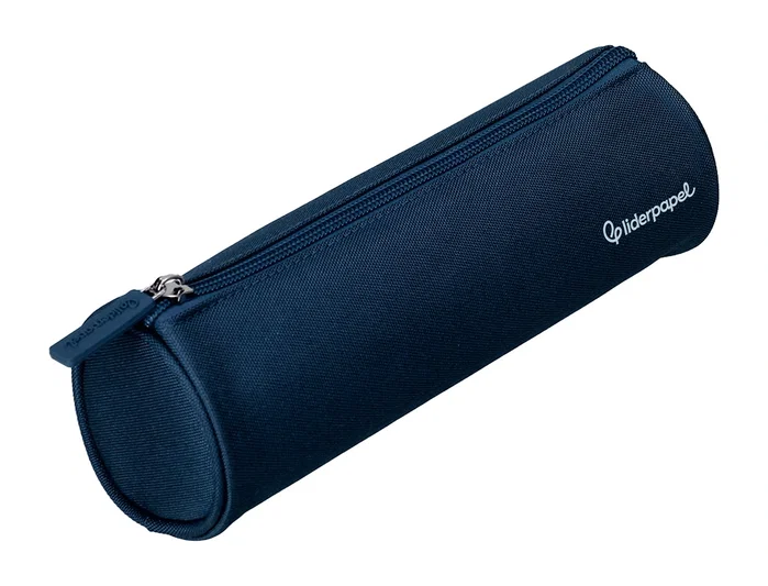 Liderpapel Estuche portatodo Classic cilíndrico ancho azul marino