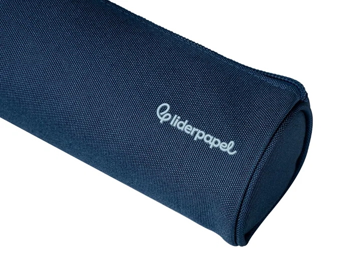 Liderpapel Estuche portatodo Classic cilíndrico ancho azul marino