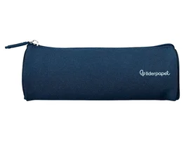 Liderpapel Estuche portatodo Classic cilíndrico ancho azul marino