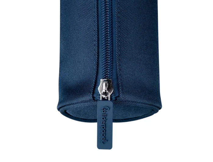 Liderpapel Estuche portatodo Classic cilíndrico ancho azul marino